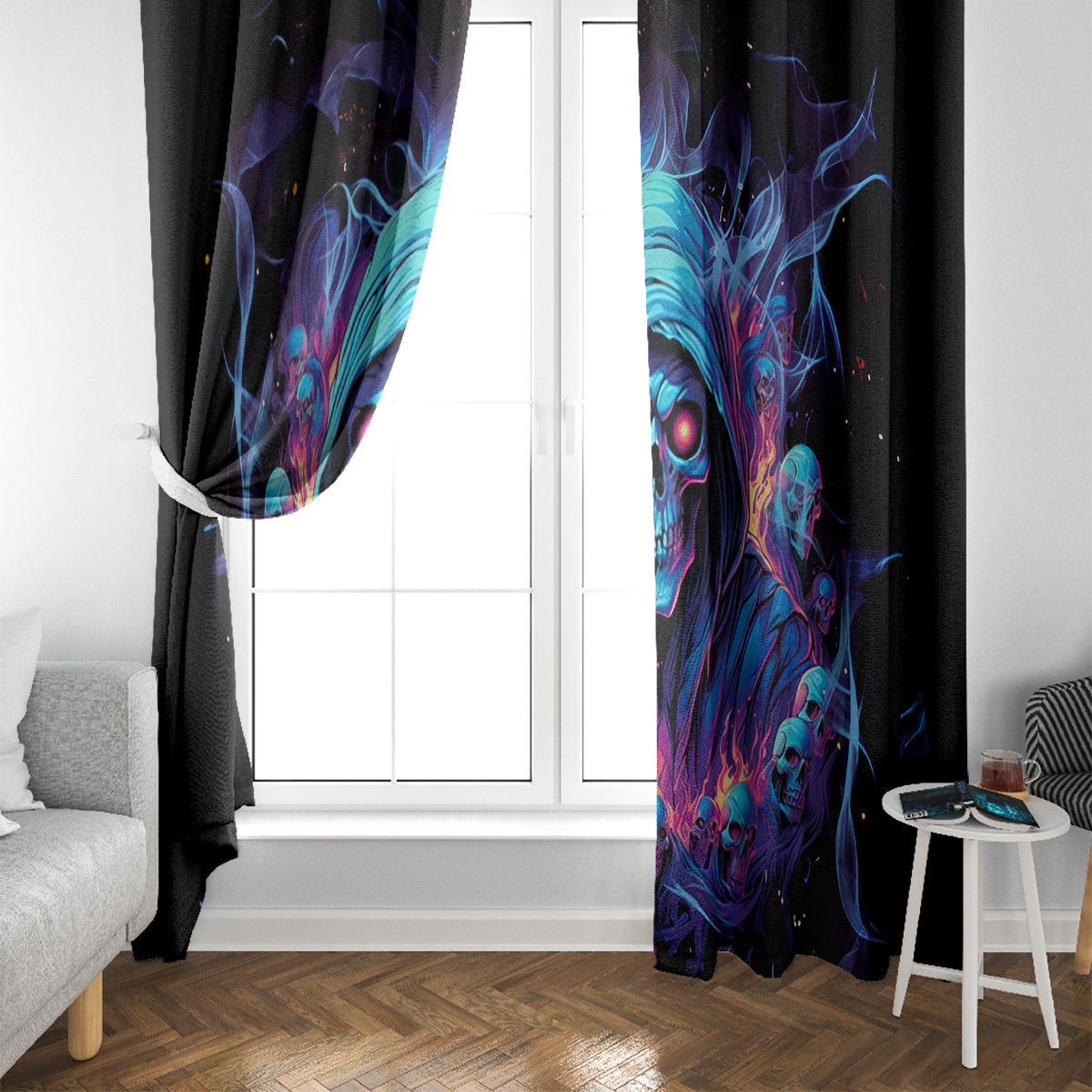 Reaper Skull Window Curtain When I Was Born The Devil Said Oh Shit Competition