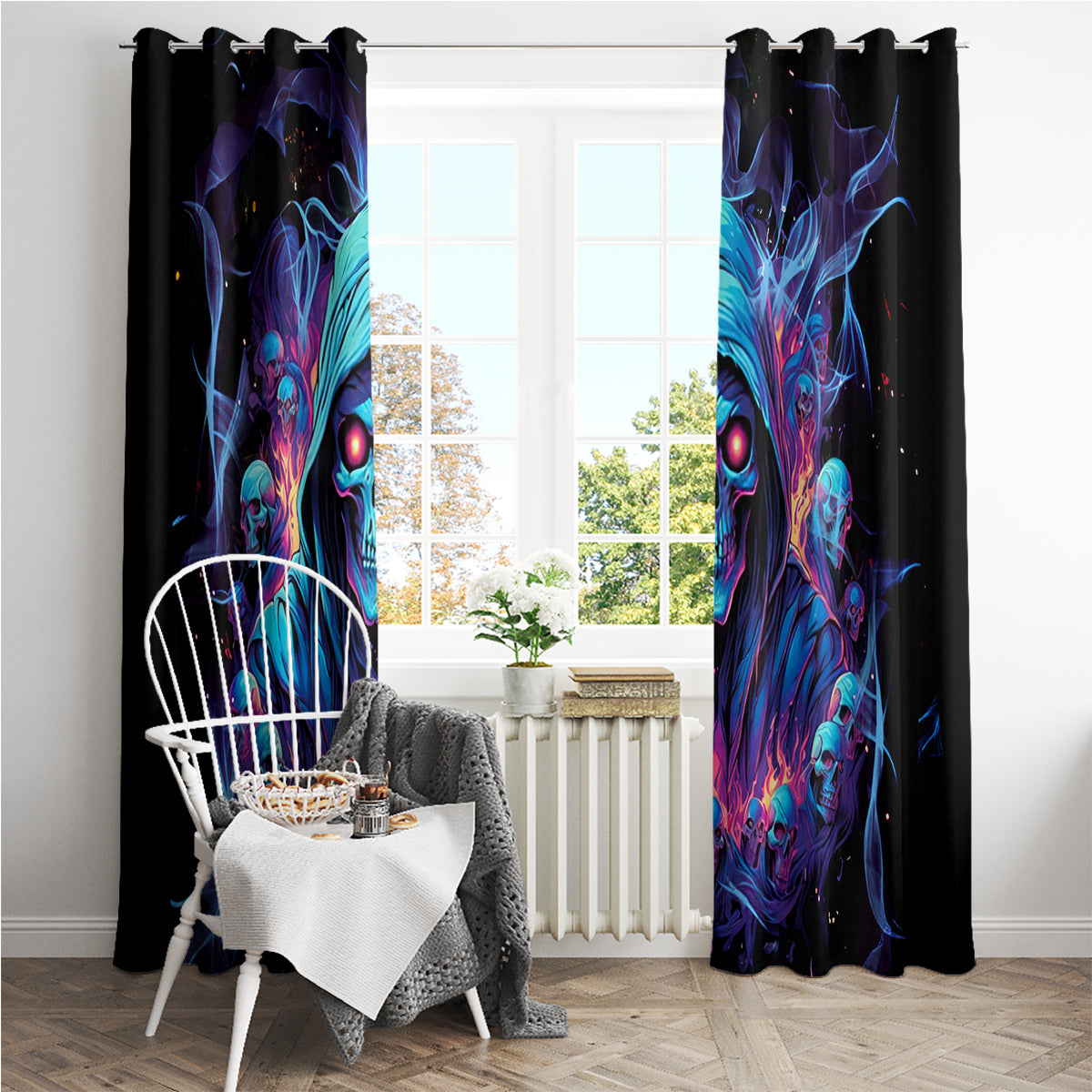 Reaper Skull Window Curtain When I Was Born The Devil Said Oh Shit Competition