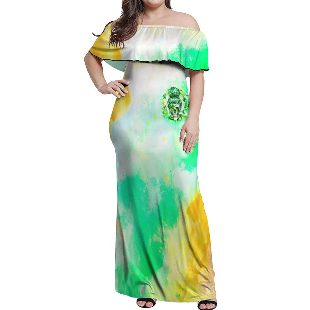 Irish Skull Off Shoulder Maxi Dress Oho Lucky Mama