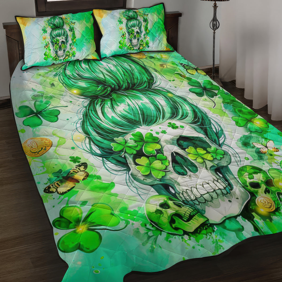 Irish Skull Quilt Bed Set Oho Lucky Mama