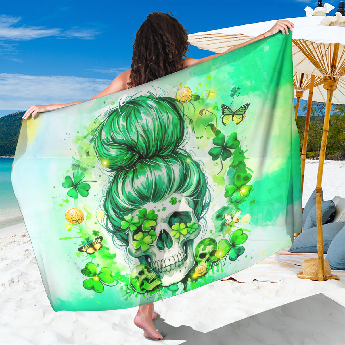 Irish Skull Sarong Oho Lucky Mama