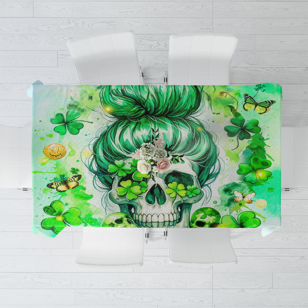 Irish Skull Tablecloth Oho Lucky Mama