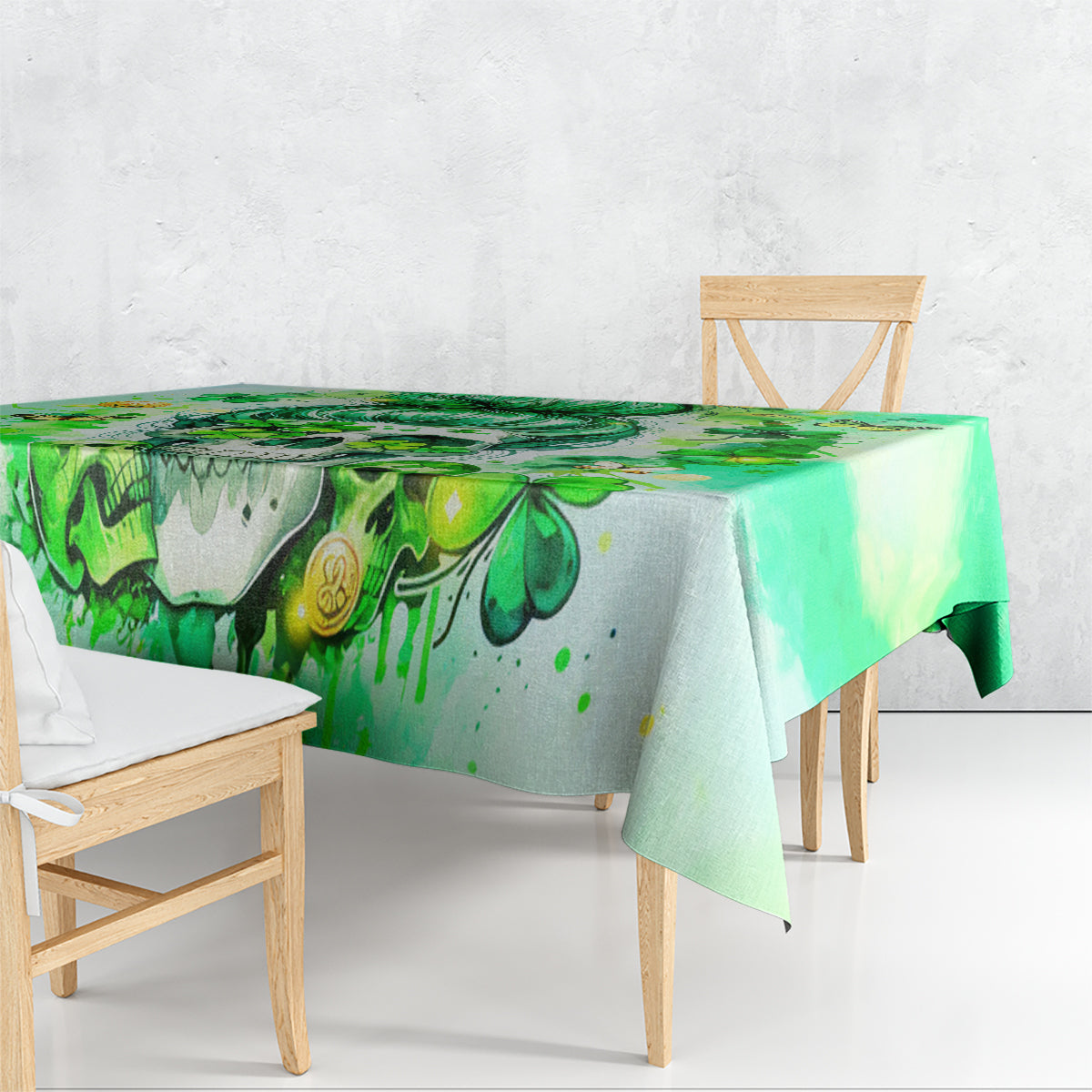 Irish Skull Tablecloth Oho Lucky Mama