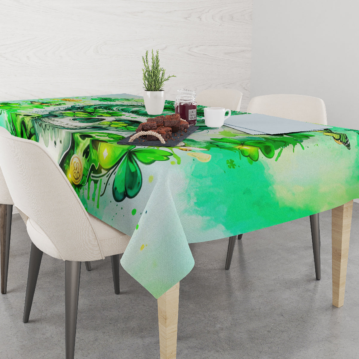 Irish Skull Tablecloth Oho Lucky Mama