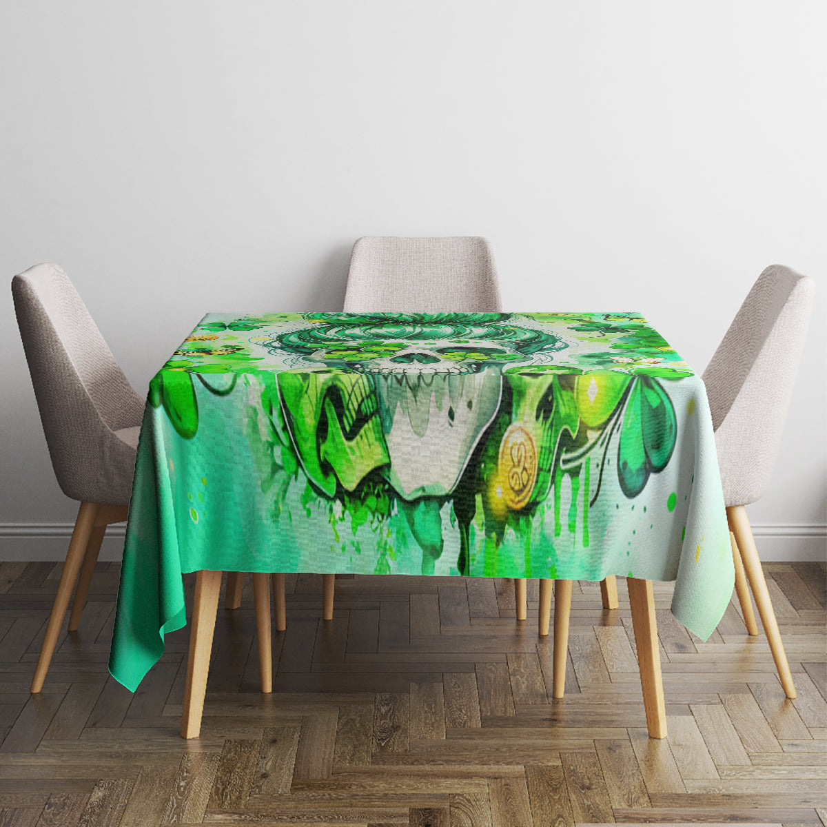 Irish Skull Tablecloth Oho Lucky Mama