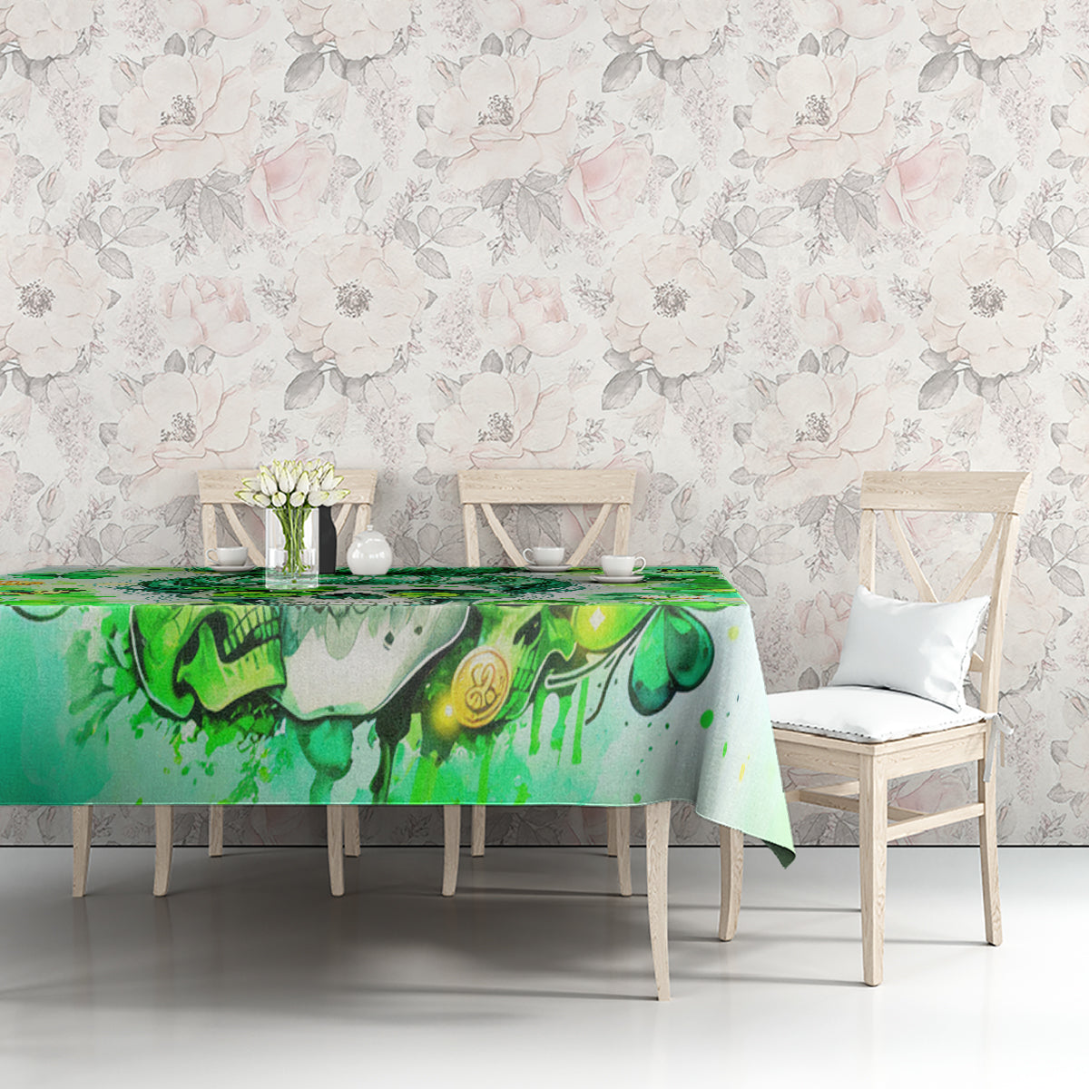 Irish Skull Tablecloth Oho Lucky Mama