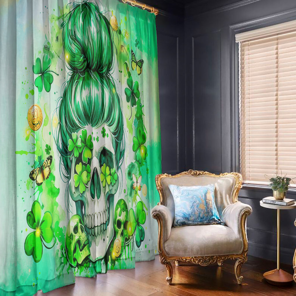 Irish Skull Window Curtain Oho Lucky Mama