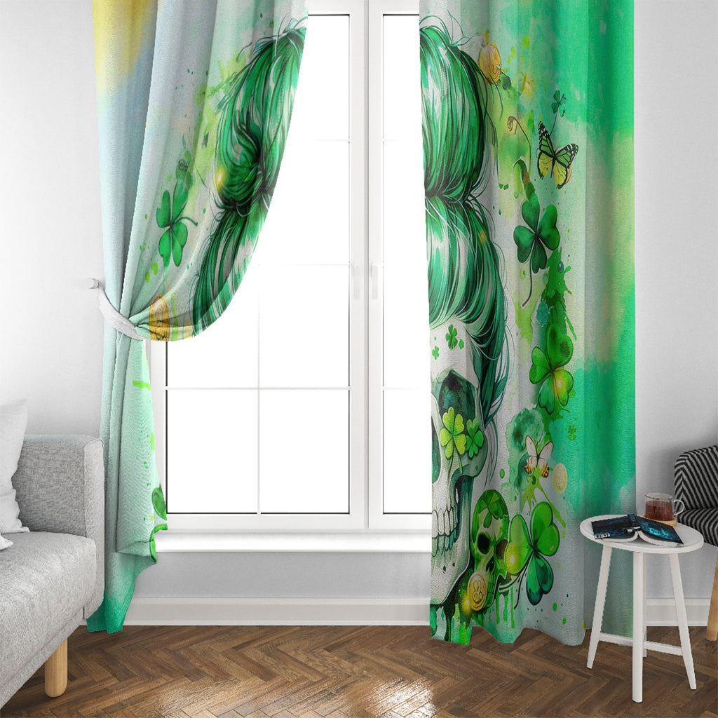 Irish Skull Window Curtain Oho Lucky Mama
