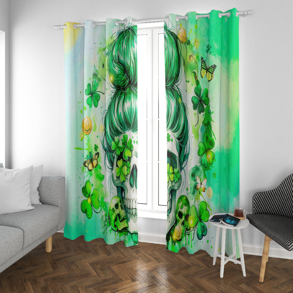 Irish Skull Window Curtain Oho Lucky Mama