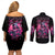 Witch Skull Couples Matching Off Shoulder Short Dress and Long Sleeve Button Shirt They Whispered To Her You Cannot Withstand The Storm
