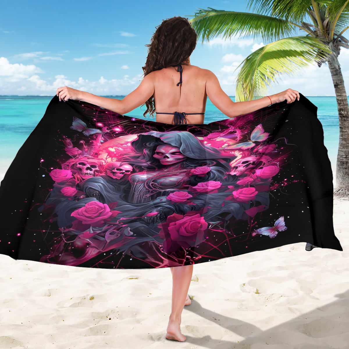 Witch Skull Sarong They Whispered To Her You Cannot Withstand The Storm