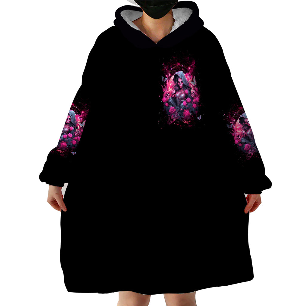 Witch Skull Wearable Blanket Hoodie They Whispered To Her You Cannot Withstand The Storm