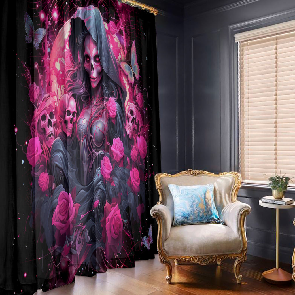 Witch Skull Window Curtain They Whispered To Her You Cannot Withstand The Storm