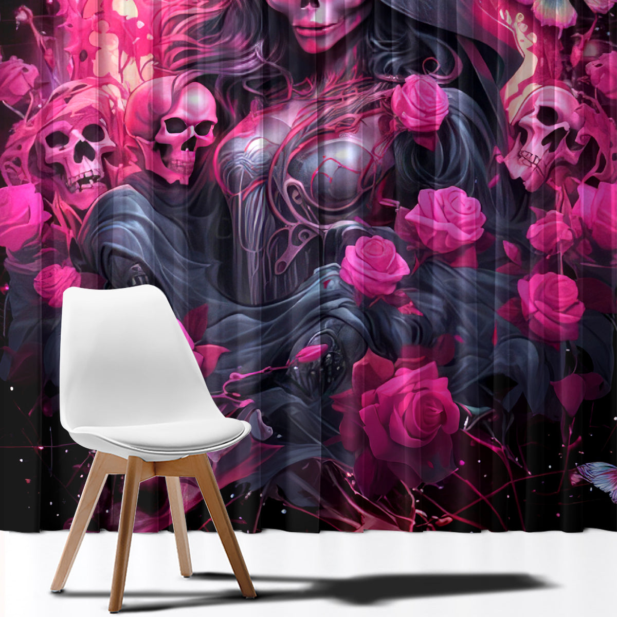 Witch Skull Window Curtain They Whispered To Her You Cannot Withstand The Storm