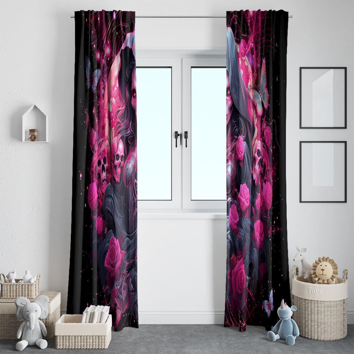 Witch Skull Window Curtain They Whispered To Her You Cannot Withstand The Storm