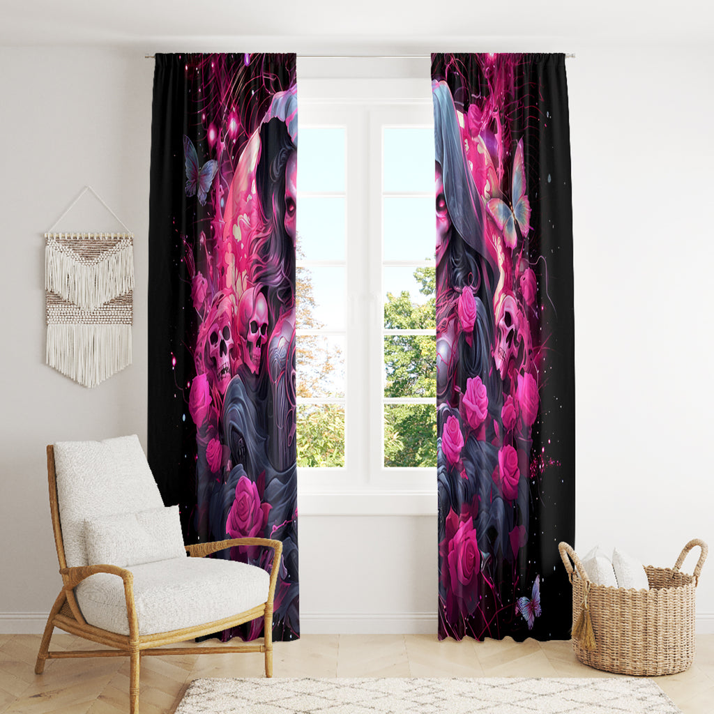 Witch Skull Window Curtain They Whispered To Her You Cannot Withstand The Storm