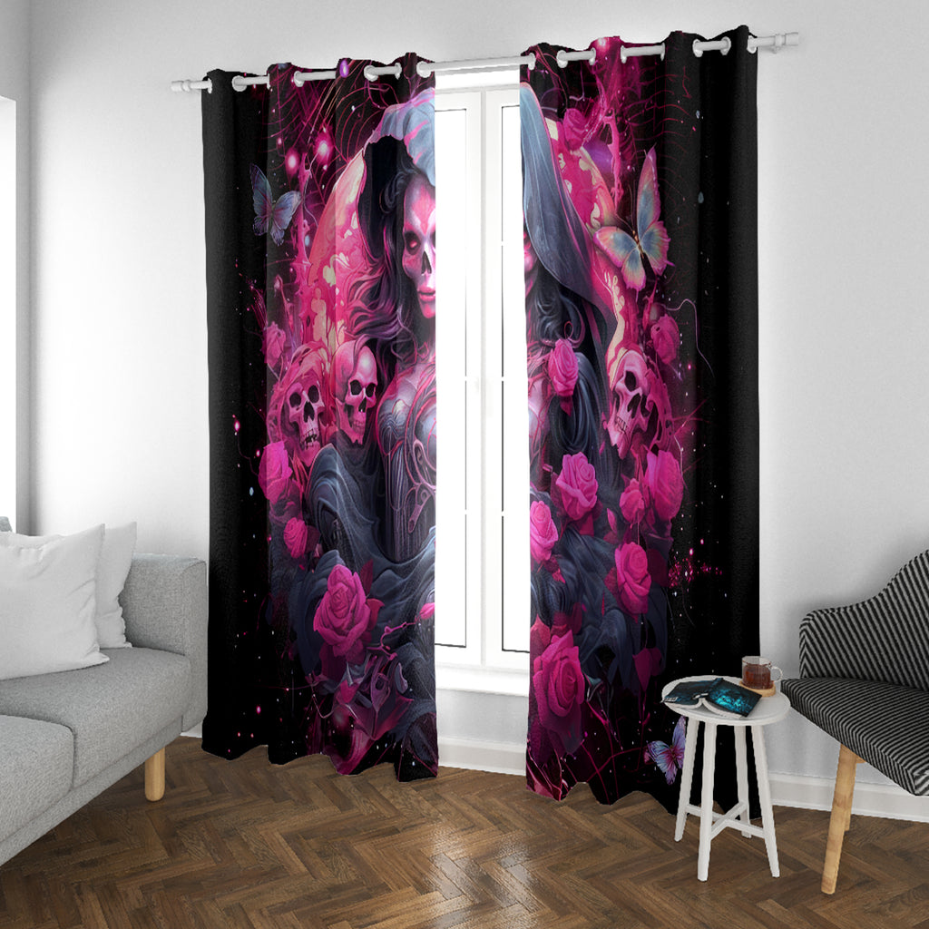Witch Skull Window Curtain They Whispered To Her You Cannot Withstand The Storm