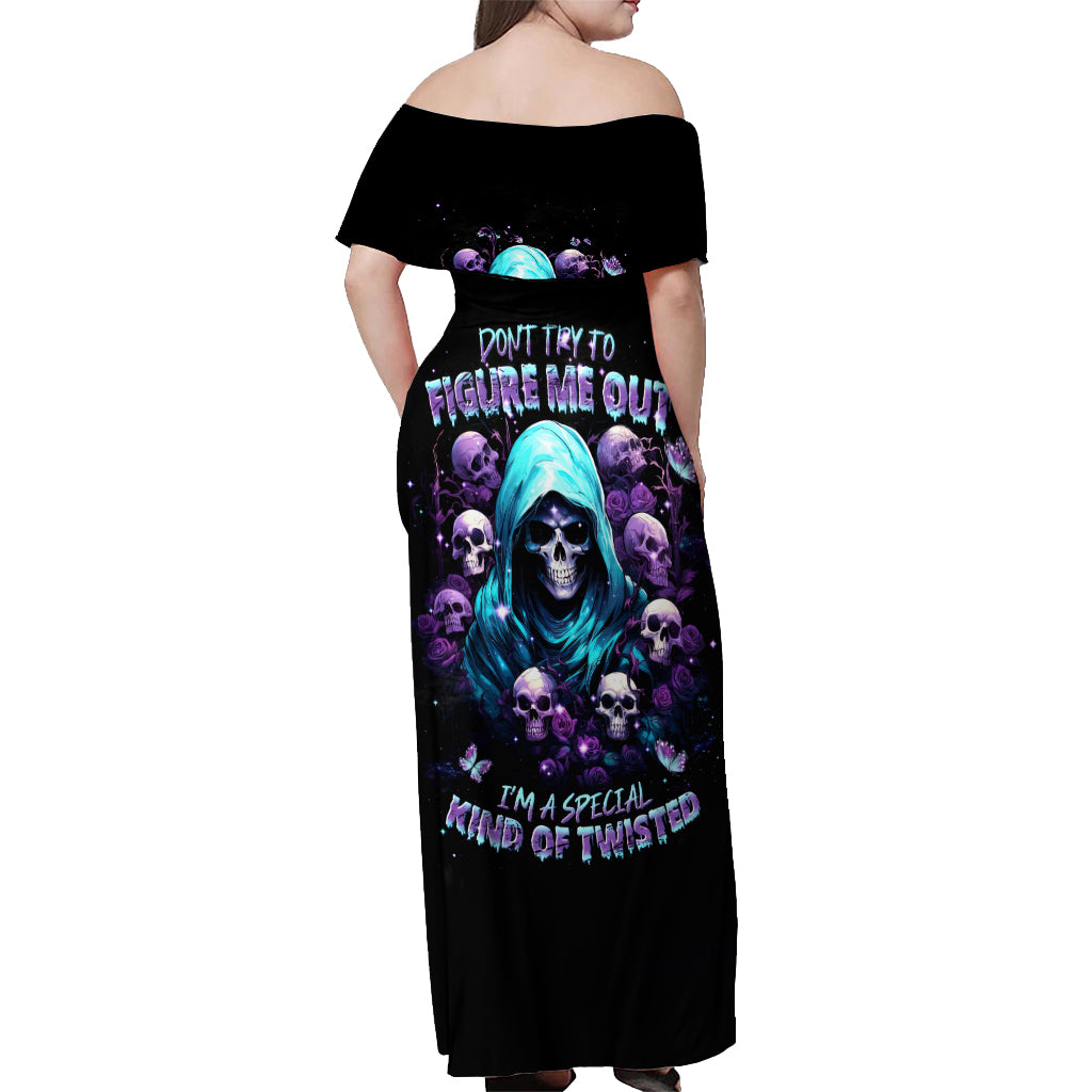 Reaper Skull Off Shoulder Maxi Dress Don't Try To Figure Me Out