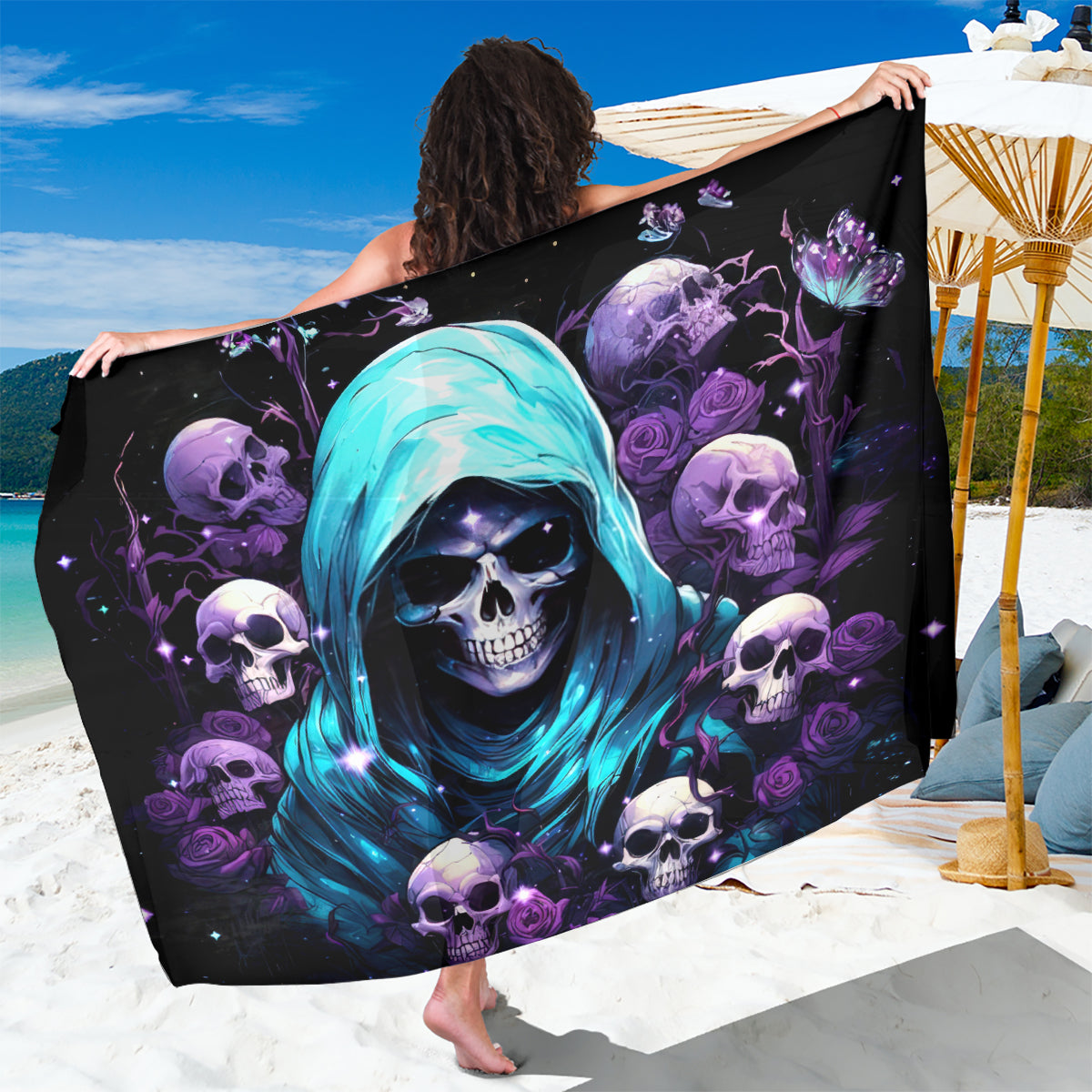 Reaper Skull Sarong Don't Try To Figure Me Out