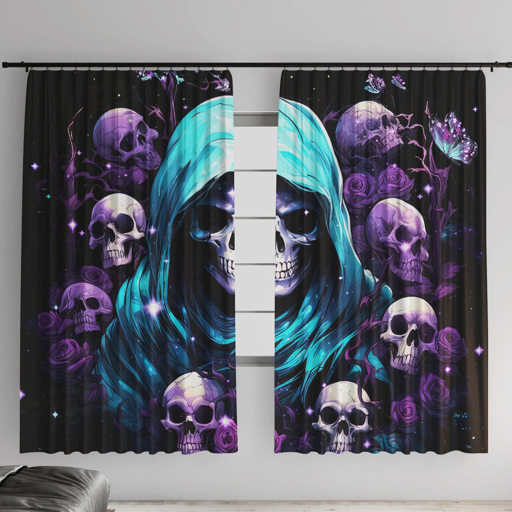 Reaper Skull Window Curtain Don't Try To Figure Me Out