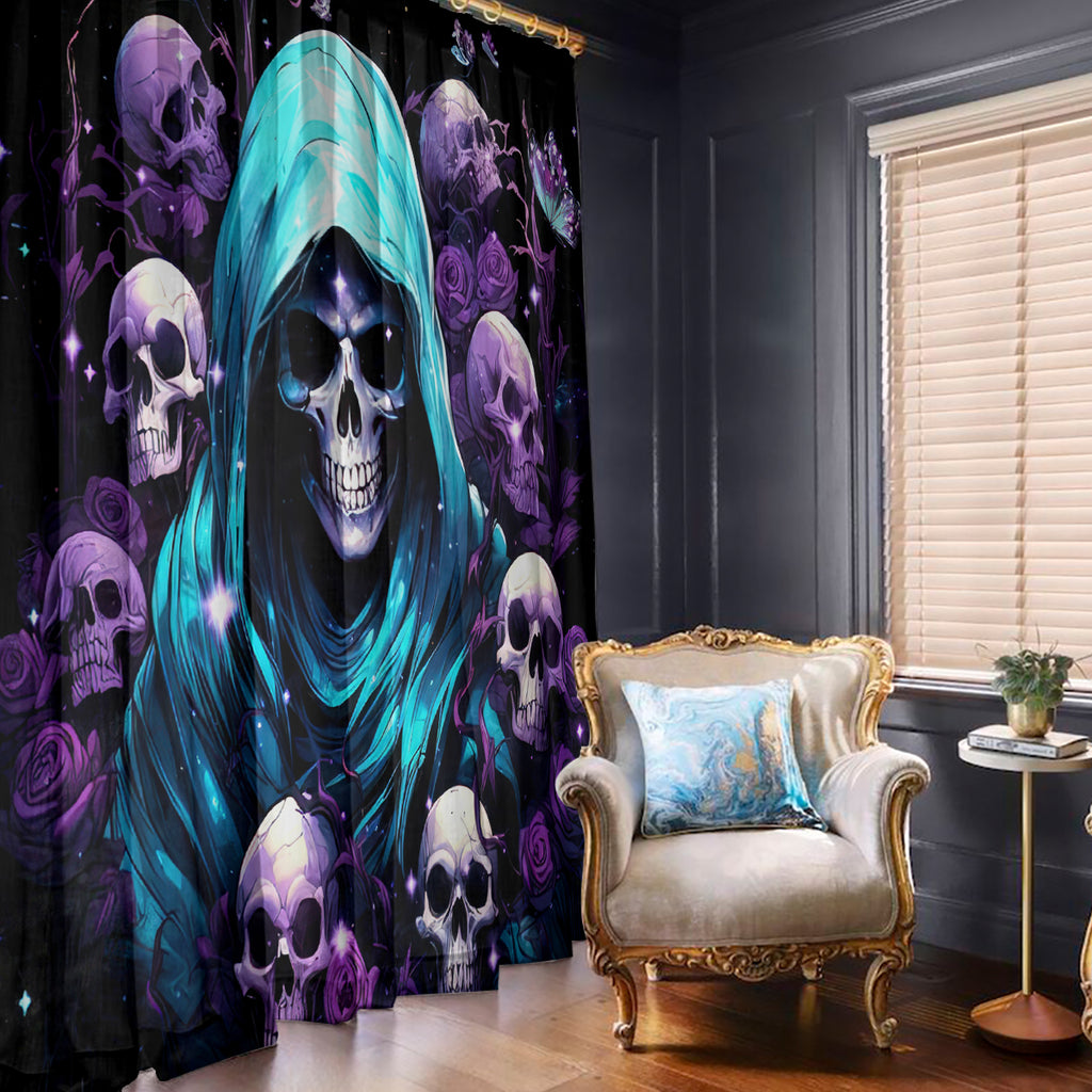 Reaper Skull Window Curtain Don't Try To Figure Me Out
