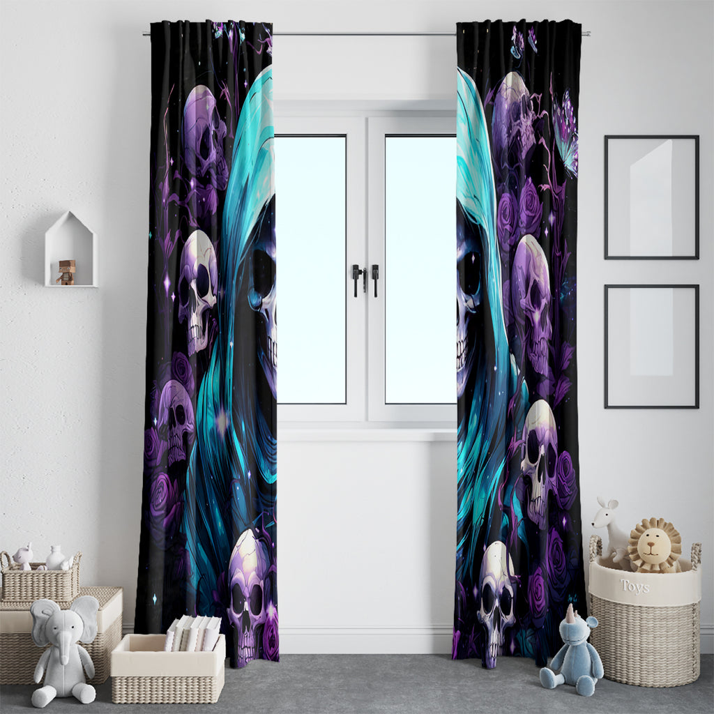 Reaper Skull Window Curtain Don't Try To Figure Me Out