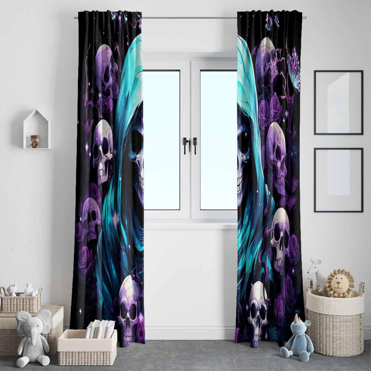 Reaper Skull Window Curtain Don't Try To Figure Me Out