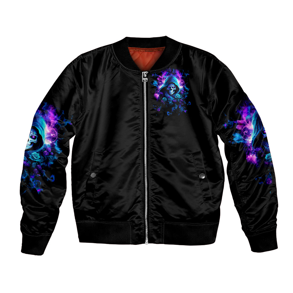 Rose Skull Bomber Jacket If My Mouth Doesn't Say It