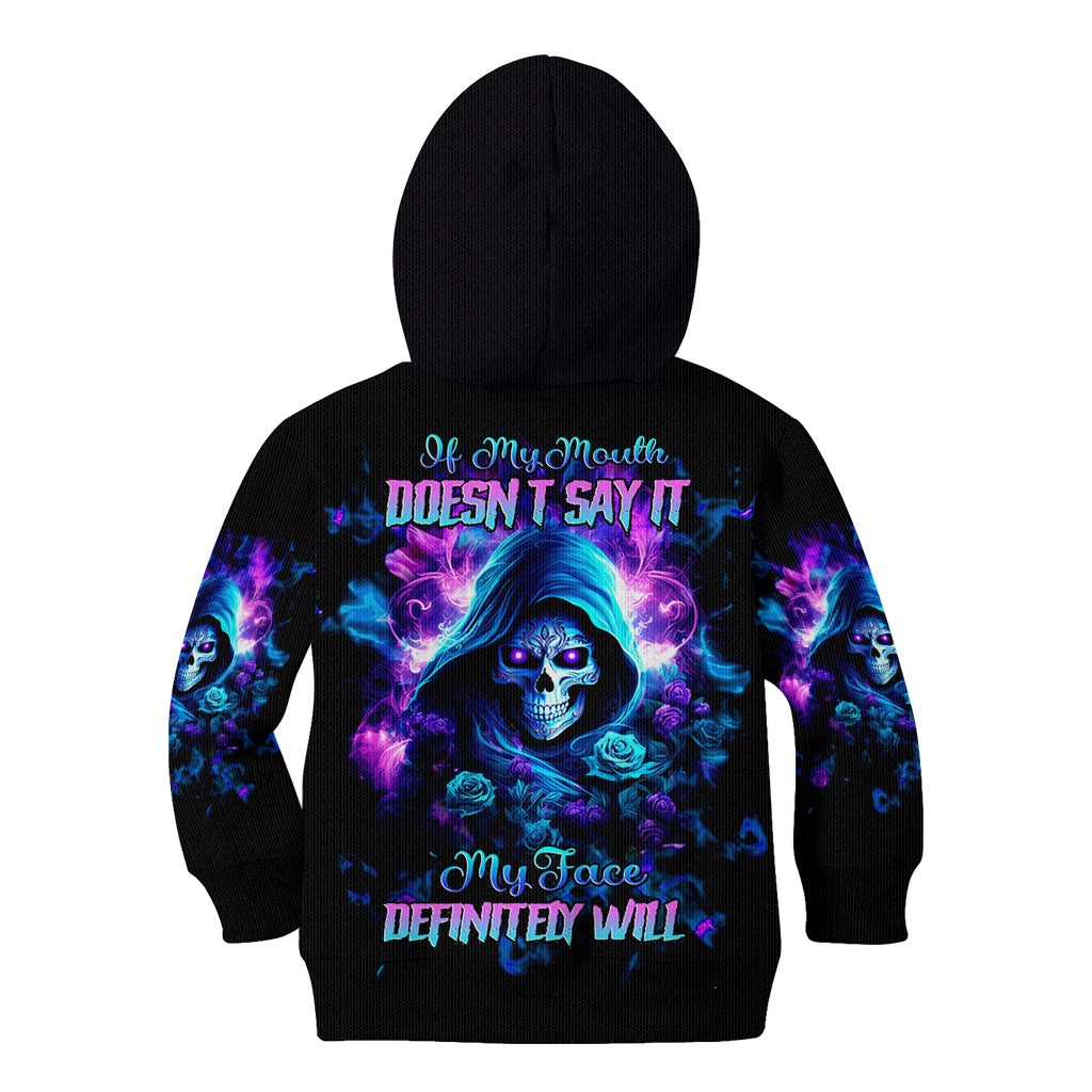 Rose Skull Kid Hoodie If My Mouth Doesn't Say It