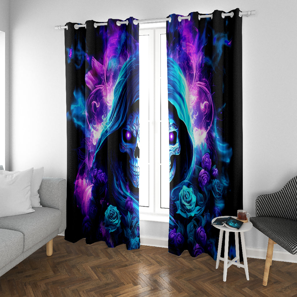 Rose Skull Window Curtain If My Mouth Doesn't Say It