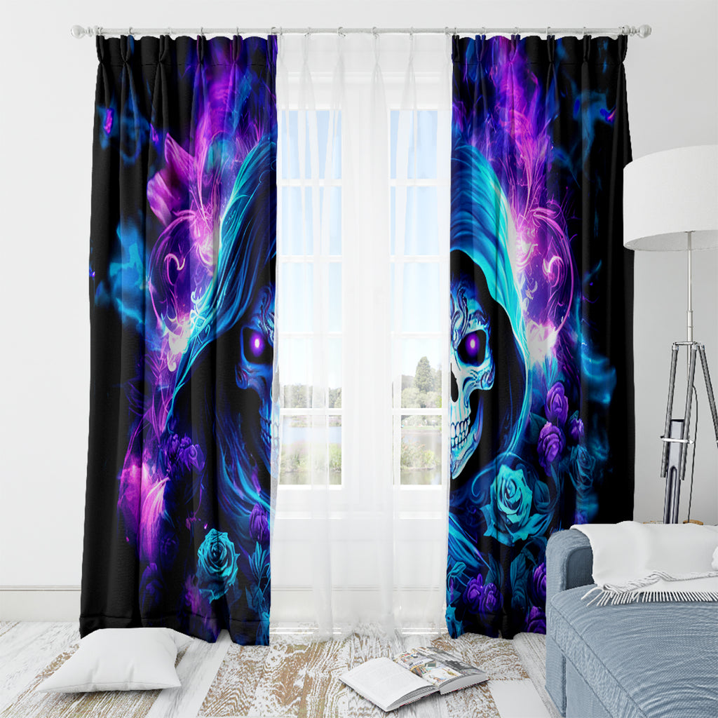Rose Skull Window Curtain If My Mouth Doesn't Say It