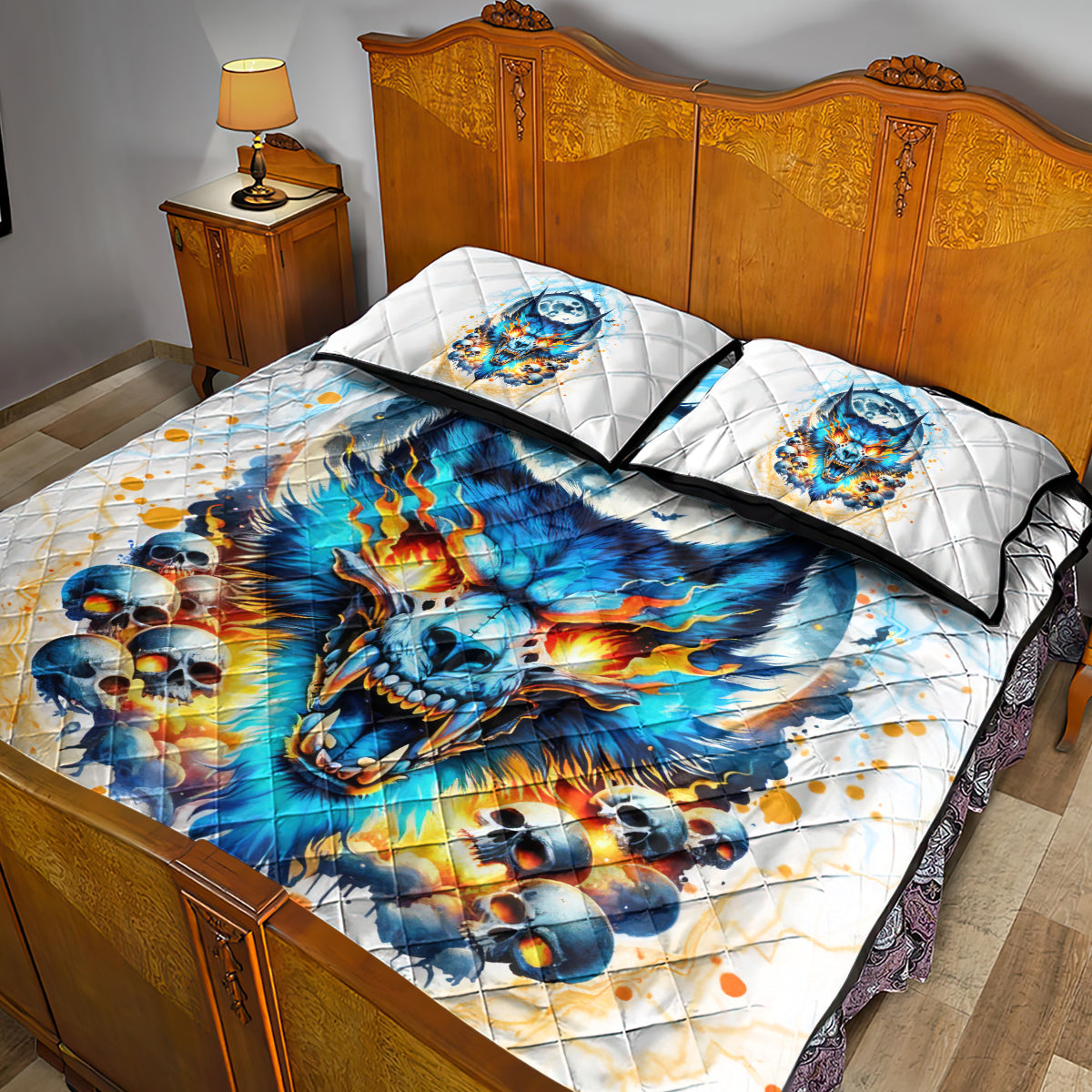 Wolf Skull Quilt Bed Set You First Mistake Was Thinking I Was One Of The Sheep