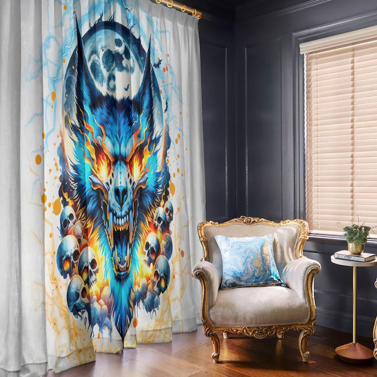 Wolf Skull Window Curtain You First Mistake Was Thinking I Was One Of The Sheep