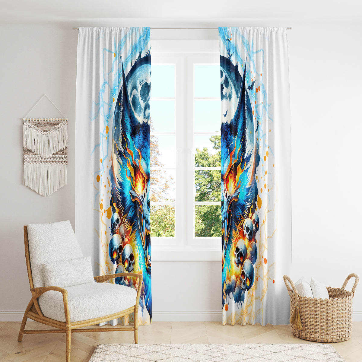 Wolf Skull Window Curtain You First Mistake Was Thinking I Was One Of The Sheep