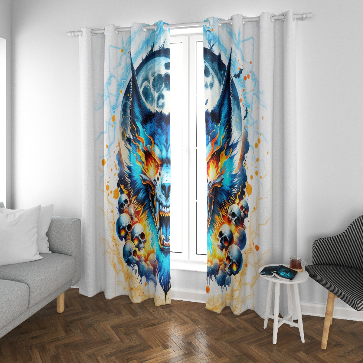 Wolf Skull Window Curtain You First Mistake Was Thinking I Was One Of The Sheep
