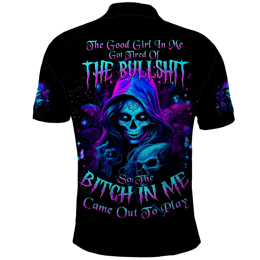 Witch Skull Polo Shirt The Good Girl In Me Got Tired Of The Bullshit