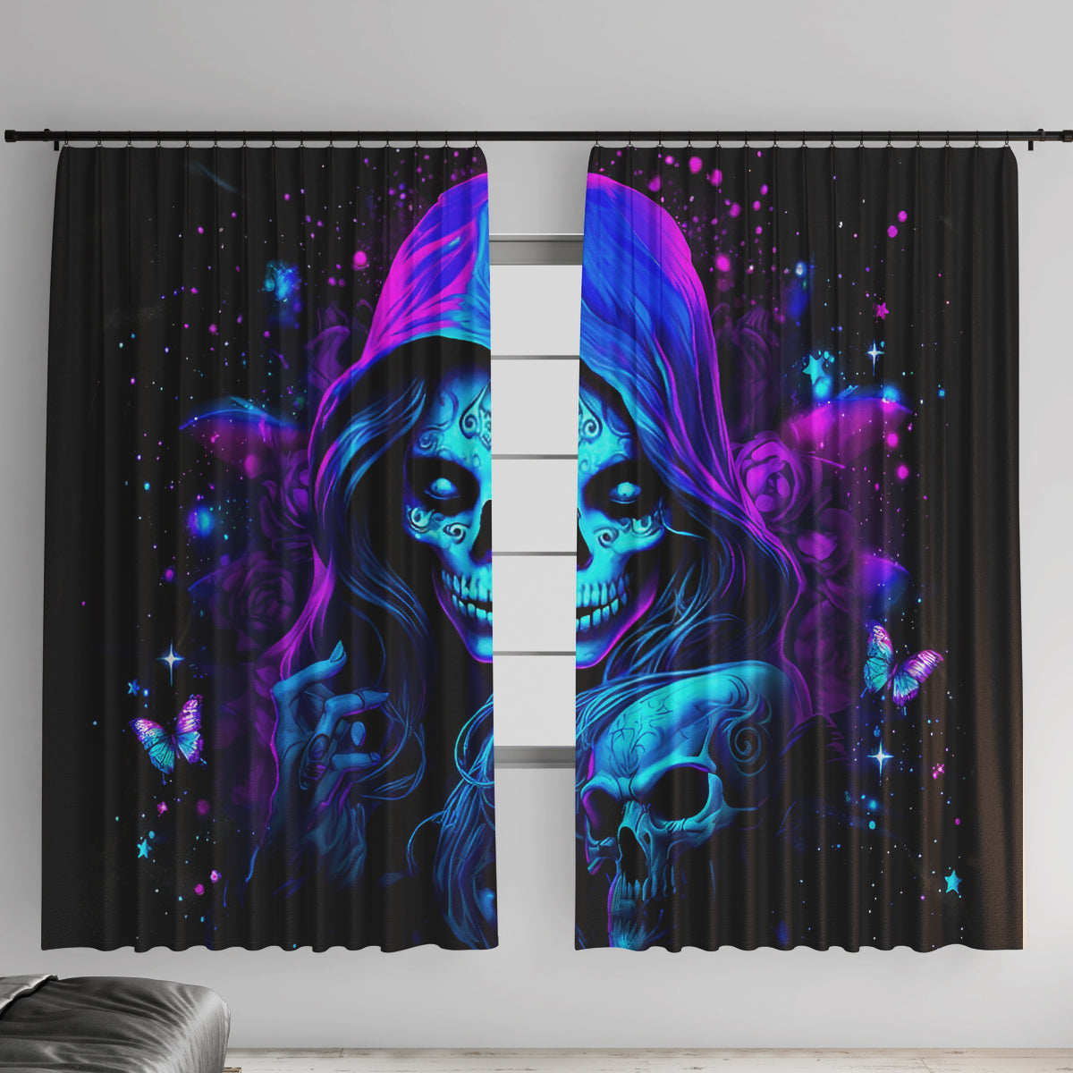 Witch Skull Window Curtain The Good Girl In Me Got Tired Of The Bullshit