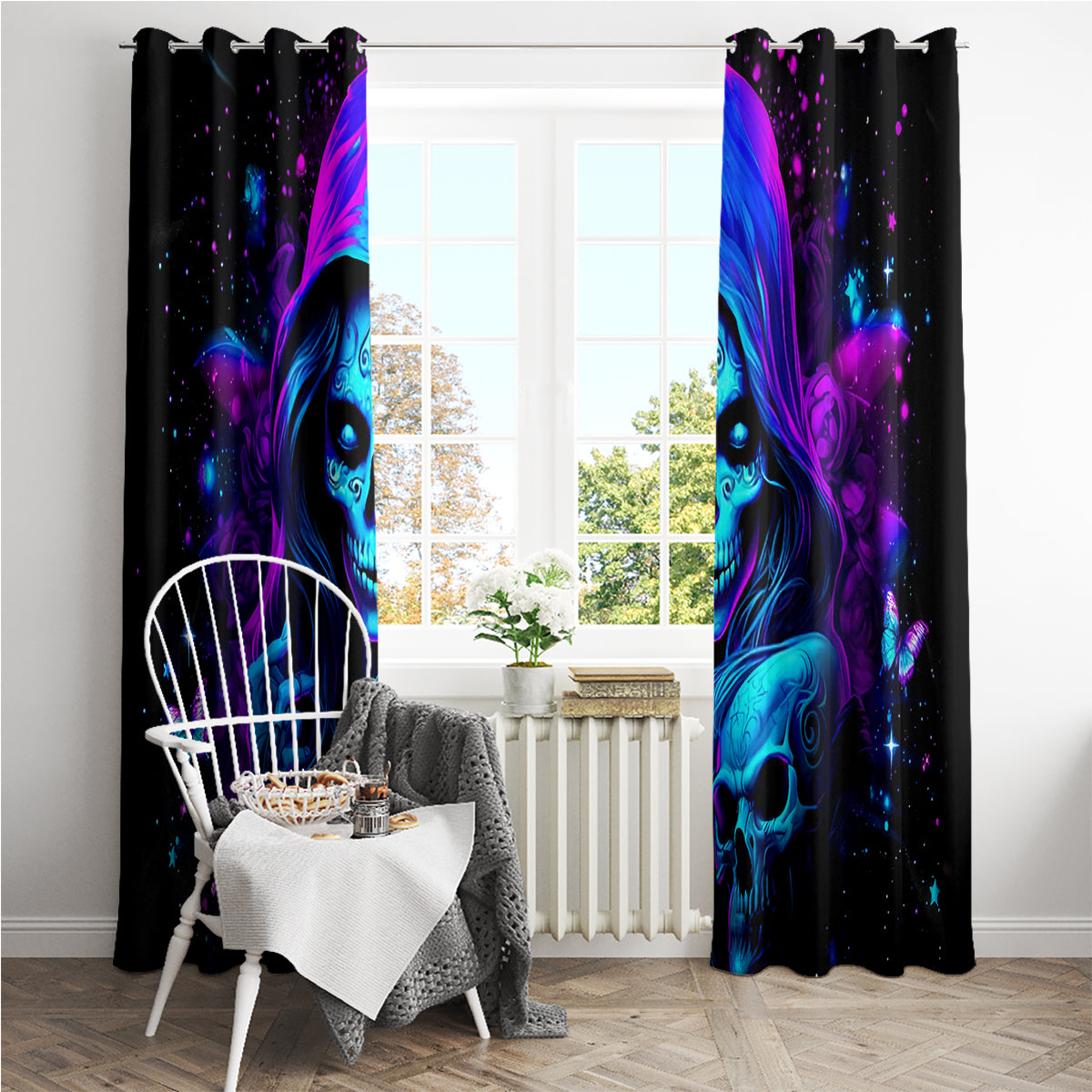 Witch Skull Window Curtain The Good Girl In Me Got Tired Of The Bullshit