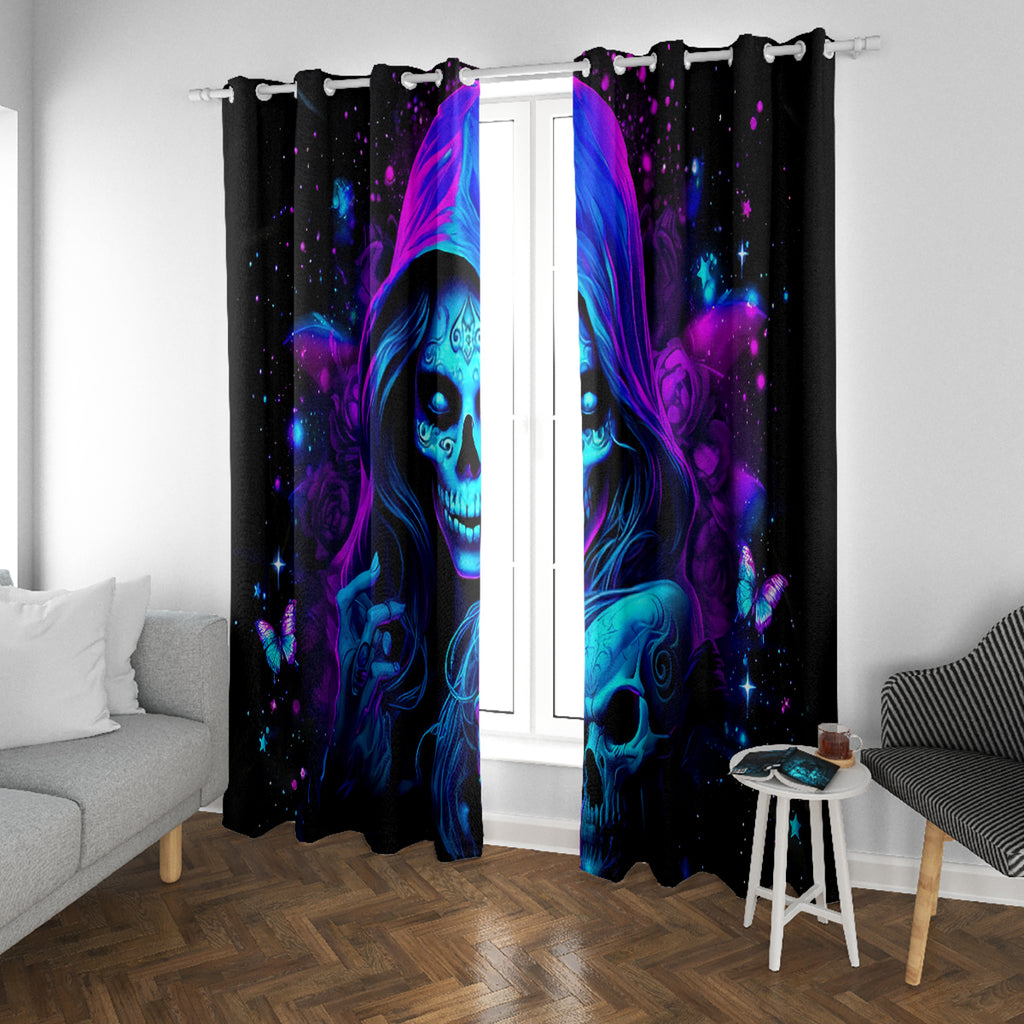 Witch Skull Window Curtain The Good Girl In Me Got Tired Of The Bullshit
