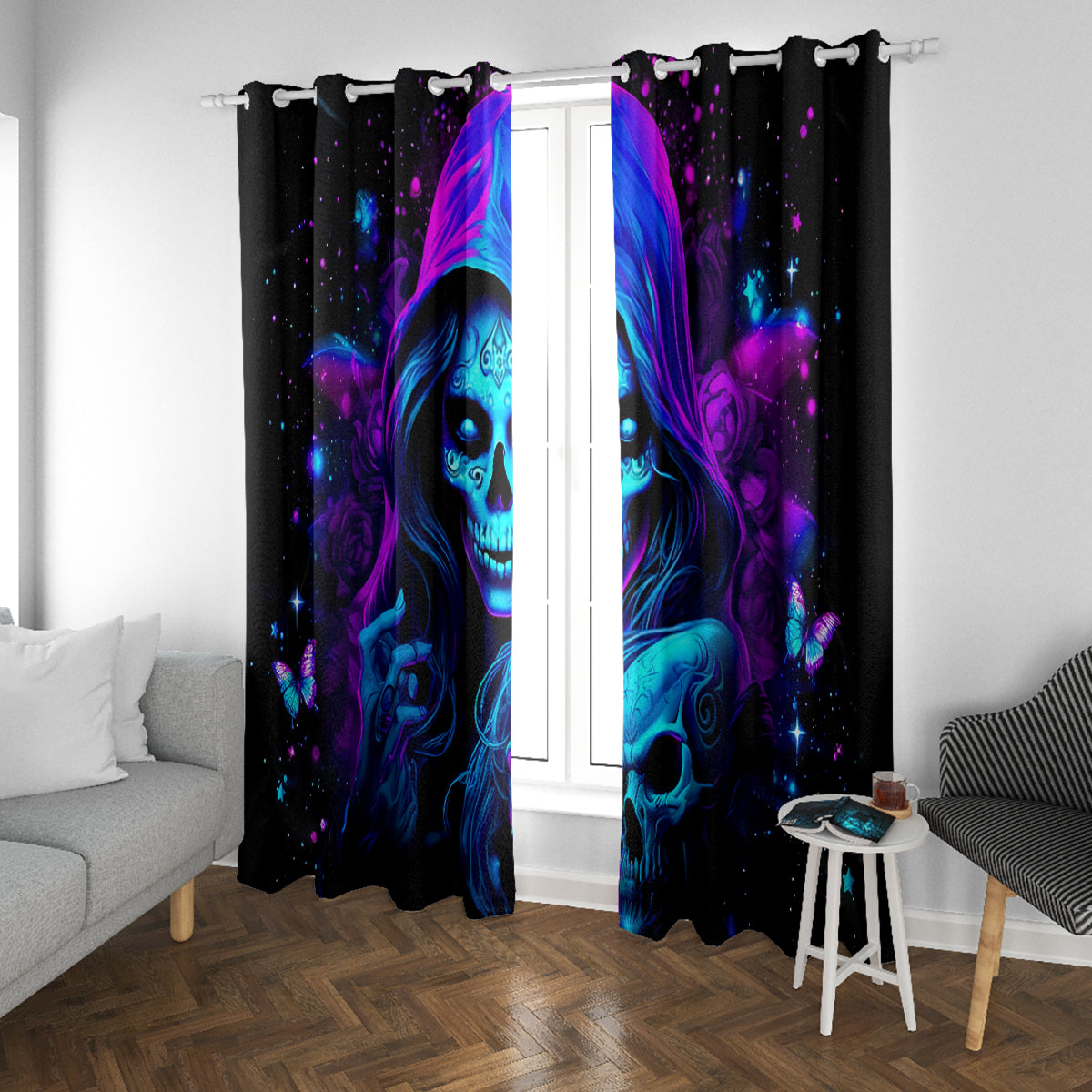 Witch Skull Window Curtain The Good Girl In Me Got Tired Of The Bullshit