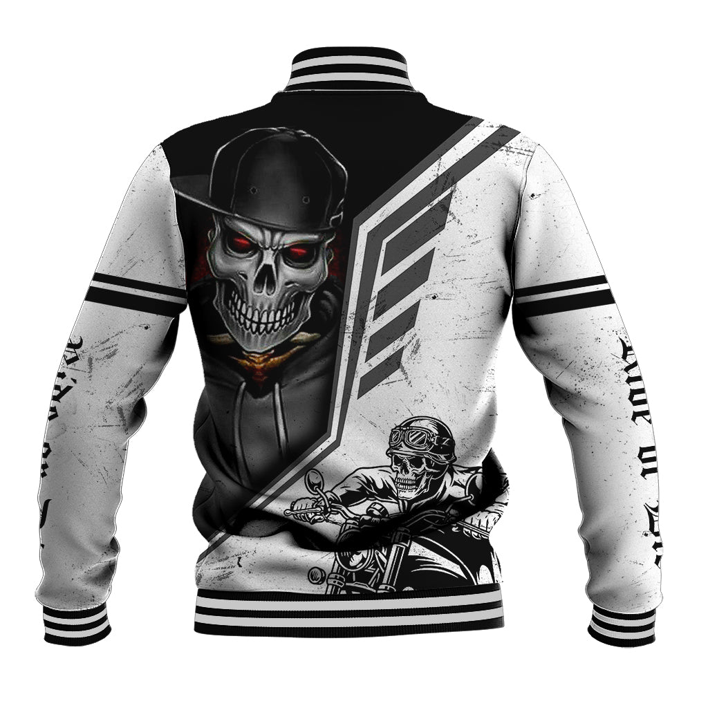 skull-baseball-jacket-riding-motocycle