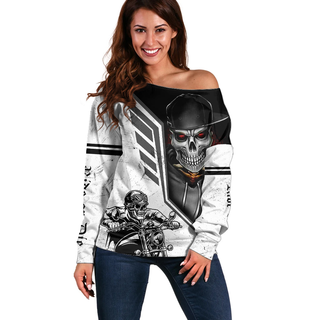skull-off-shoulder-sweater-riding-motocycle