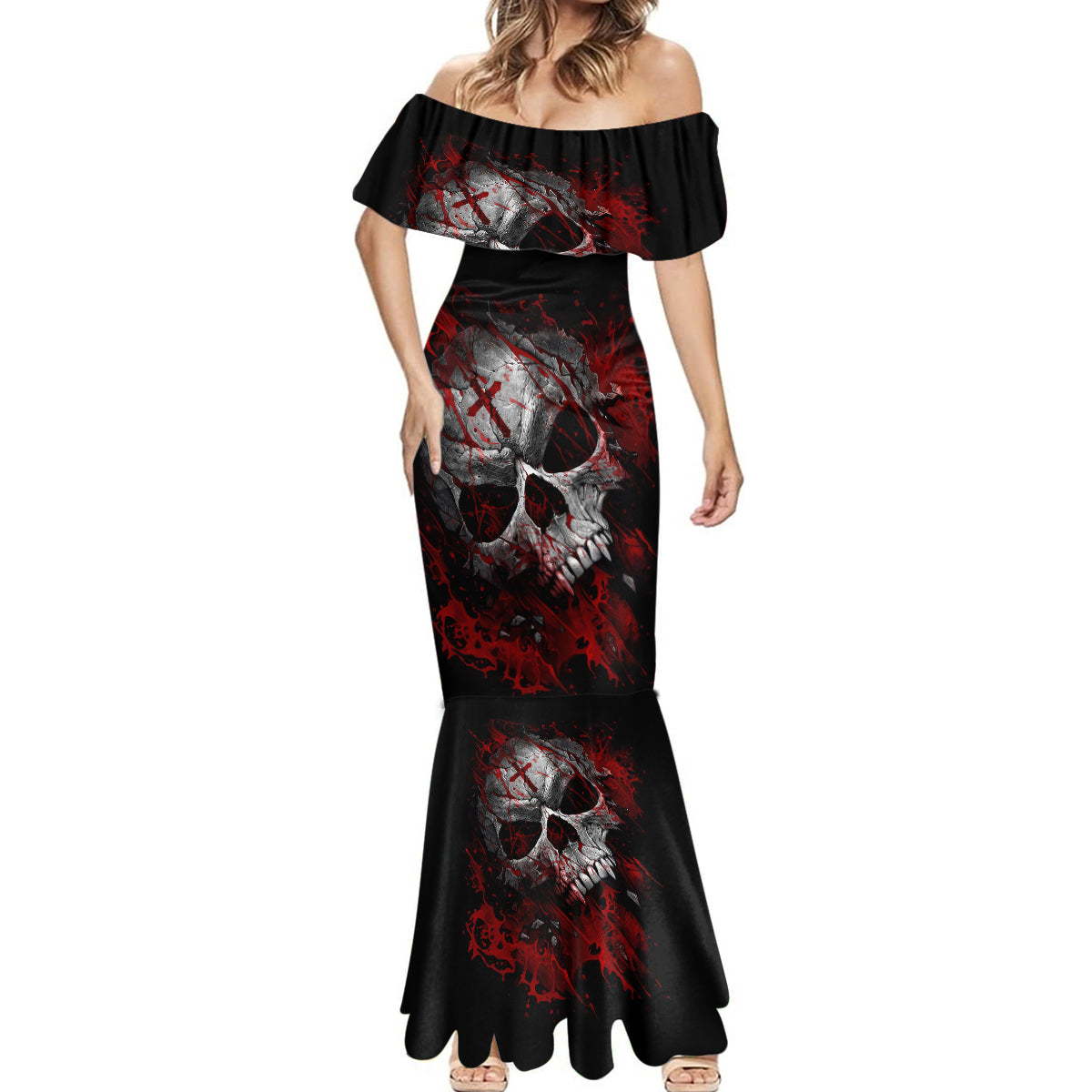 skull-mermaid-dress-bloody-skull-scream