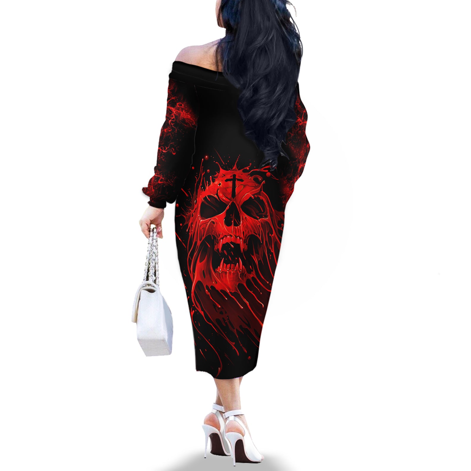 skull-off-the-shoulder-long-sleeve-dress-bloody-skull-scream