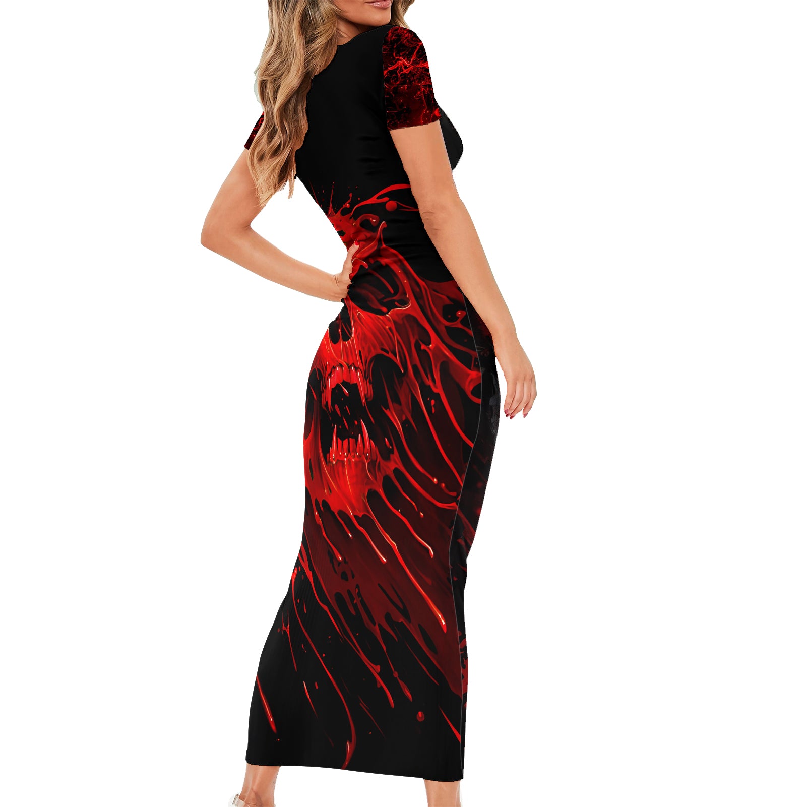 skull-short-sleeve-bodycon-dress-bloody-skull-scream