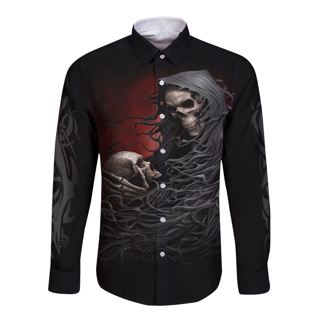 skull-long-sleeve-button-shirt-death-angel-hold-skull