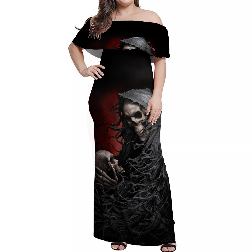 skull-off-shoulder-maxi-dress-death-angel-hold-skull