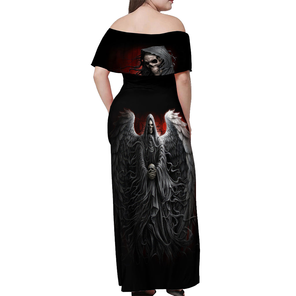 skull-off-shoulder-maxi-dress-death-angel-hold-skull