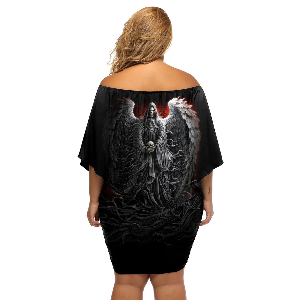 skull-off-shoulder-short-dress-death-angel-hold-skull