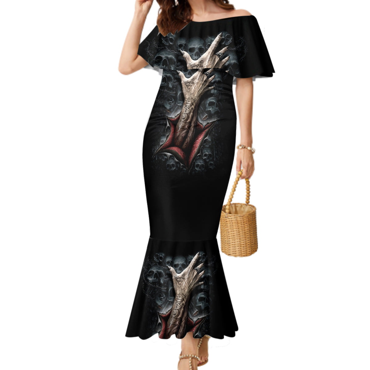skull-mermaid-dress-skeleton-ripped-inside